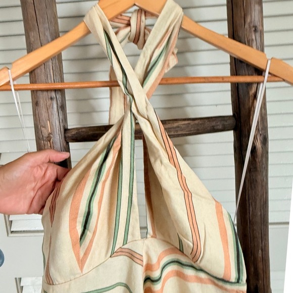 Zara Striped Halter Mini Dress Sleeveless Casual Summer Beach Vacation M - Picture 4 of 5
